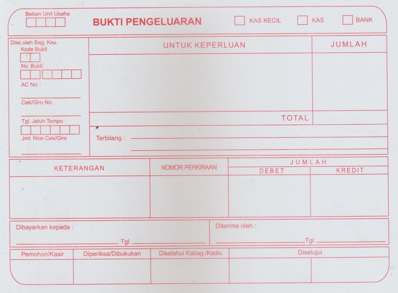 Bukti Pengeluaran